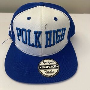 Polk High Blue and White Snapback Hat